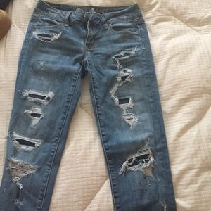 American Eagle Super stretch distressed jeans